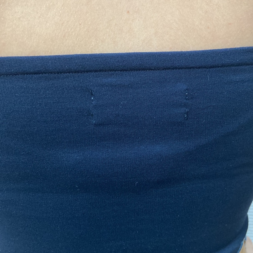 Women’s Urban Outfitters navy blue sparkle strapless bandeau/tube top. Size M - Picture 9 of 13